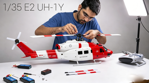 🚁【3JWings】GOOSKY E2 UH-1Y｜伝説のRCヘリ、実機で飛ばしてみた！