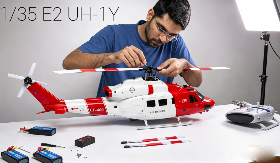 🚁【3JWings】GOOSKY E2 UH-1Y｜伝説のRCヘリ、実機で飛ばしてみた！