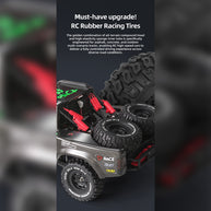 1/10スケール 2.4GHz 4WDブラシレスRCトラック 全地形 高速オフロードカー ジャイロ安定 金属ドライブトレイン LEDライト RTR