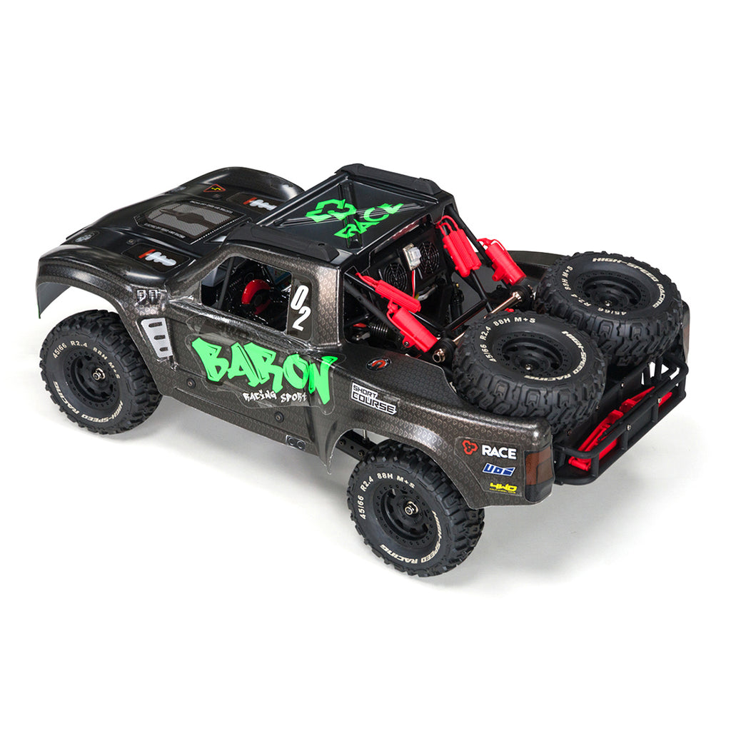 1/10スケール 2.4GHz 4WDブラシレスRCトラック 全地形 高速オフロードカー ジャイロ安定 金属ドライブトレイン LEDライト RTR
