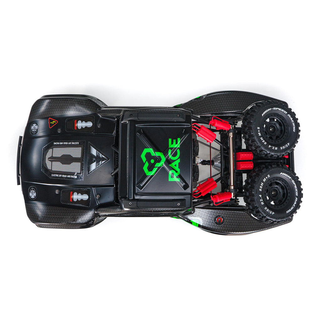 1/10スケール 2.4GHz 4WDブラシレスRCトラック 全地形 高速オフロードカー ジャイロ安定 金属ドライブトレイン LEDライト RTR