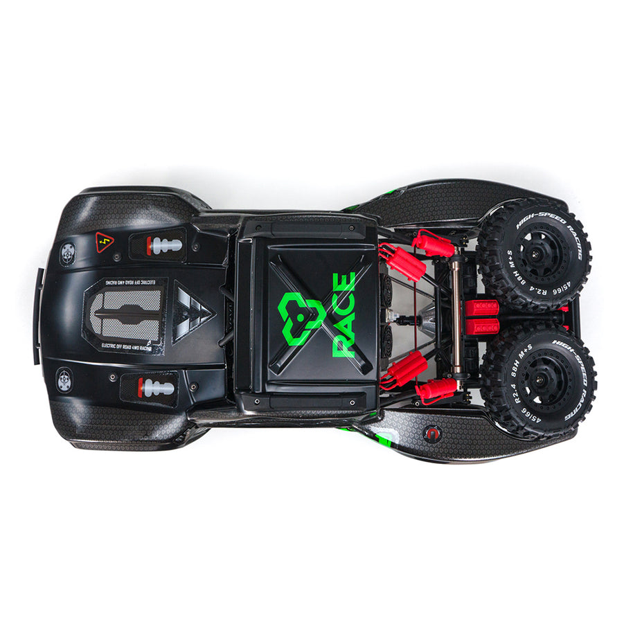 1/10スケール 2.4GHz 4WDブラシレスRCトラック 全地形 高速オフロードカー ジャイロ安定 金属ドライブトレイン LEDライト RTR