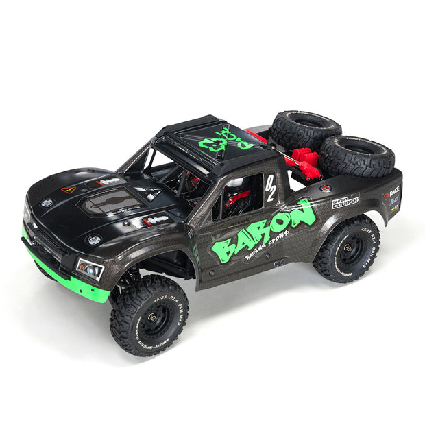 1/10スケール 2.4GHz 4WDブラシレスRCトラック 全地形 高速オフロードカー ジャイロ安定 金属ドライブトレイン LEDライト RTR