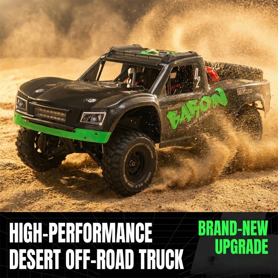 1/10スケール 2.4GHz 4WDブラシレスRCトラック 全地形 高速オフロードカー ジャイロ安定 金属ドライブトレイン LEDライト RTR