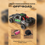 1/10スケール 2.4GHz 4WDブラシレスRCトラック 全地形 高速オフロードカー ジャイロ安定 金属ドライブトレイン LEDライト RTR
