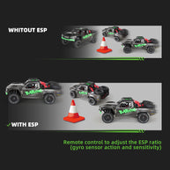 1/10スケール 2.4GHz 4WDブラシレスRCトラック 全地形 高速オフロードカー ジャイロ安定 金属ドライブトレイン LEDライト RTR