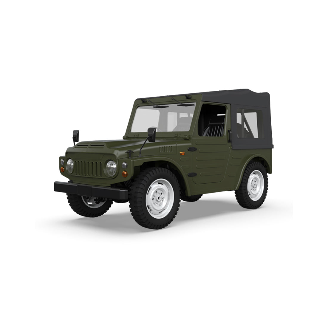 1/10 4WD RCクローラートラック｜2.4GHz無線 比例制御 2速変速 調整式油圧ダンパー LED装備 オフロードラジコン 緑