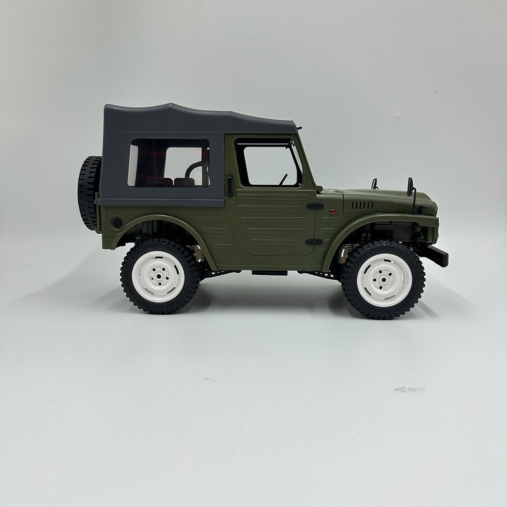 1/10 4WD RCクローラートラック｜2.4GHz無線 比例制御 2速変速 調整式油圧ダンパー LED装備 オフロードラジコン 緑