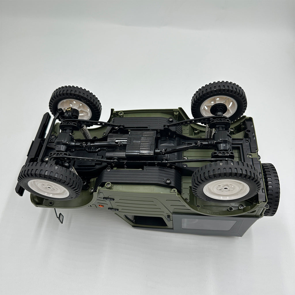 1/10 4WD RCクローラートラック｜2.4GHz無線 比例制御 2速変速 調整式油圧ダンパー LED装備 オフロードラジコン 緑