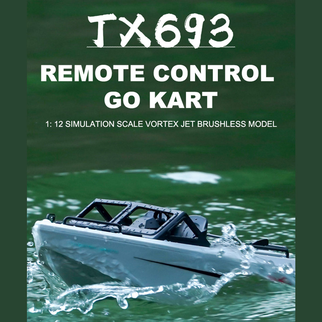 1/12 2.4G 8KM/H RCカートボート RTRバージョン ホワイト 防水 ローバッテリーアラーム