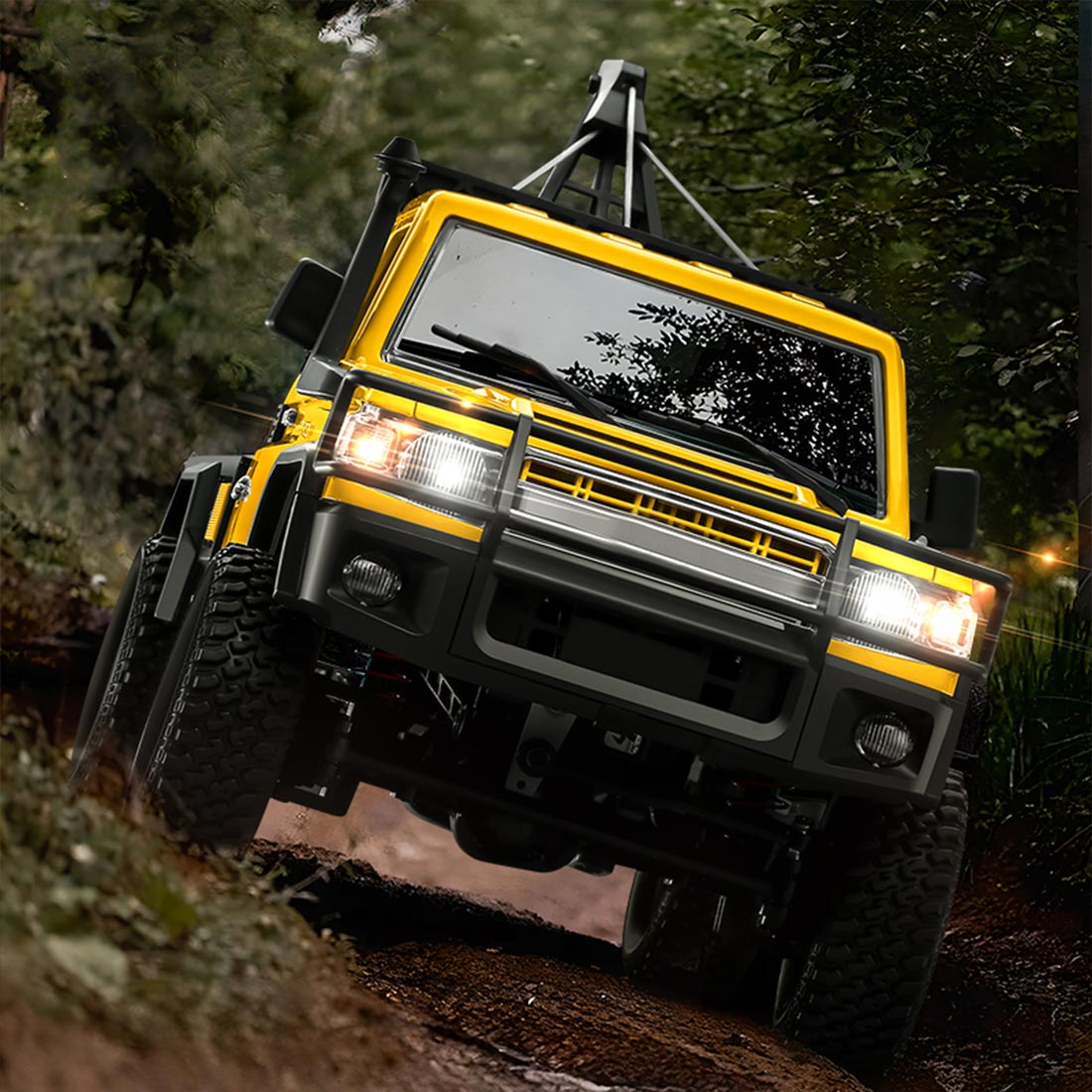 1/12スケール 2.4Gフルプロポーショナル 4WD RCクローラーカー 機能クレーン 昇降フック 2段変速 RTR