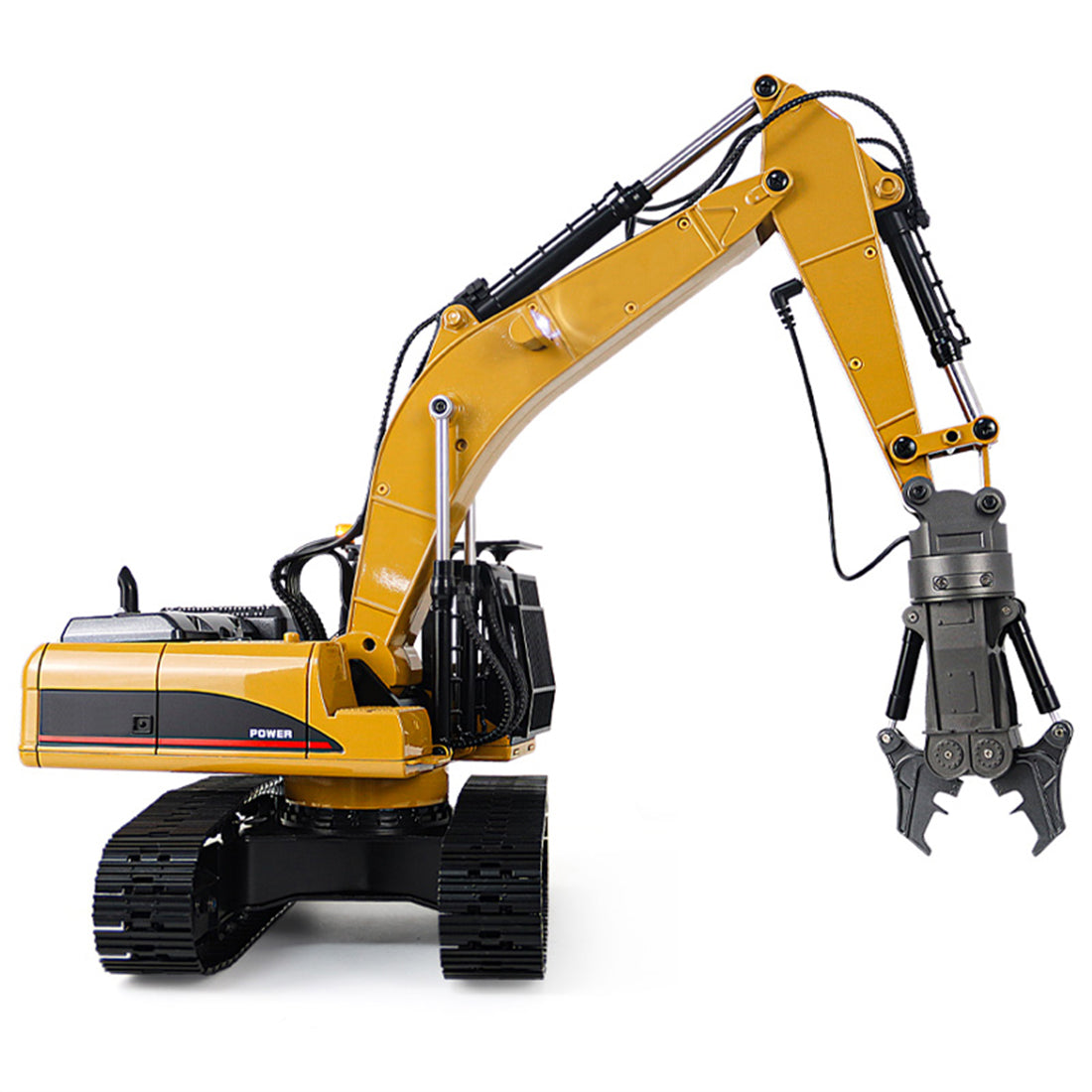 1/14スケール2.4G全金属5-in-1 RCエクスカベーター クラッシャー ロググラブ LEDライト プロ用ラジコン