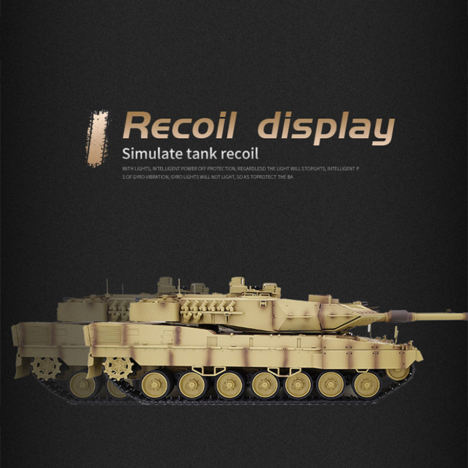 1/16 2.4G ドイツレオパルト2A7主力戦車 ライト&サウンド付き ベーシックバージョン スモーキング機能 BB弾発射