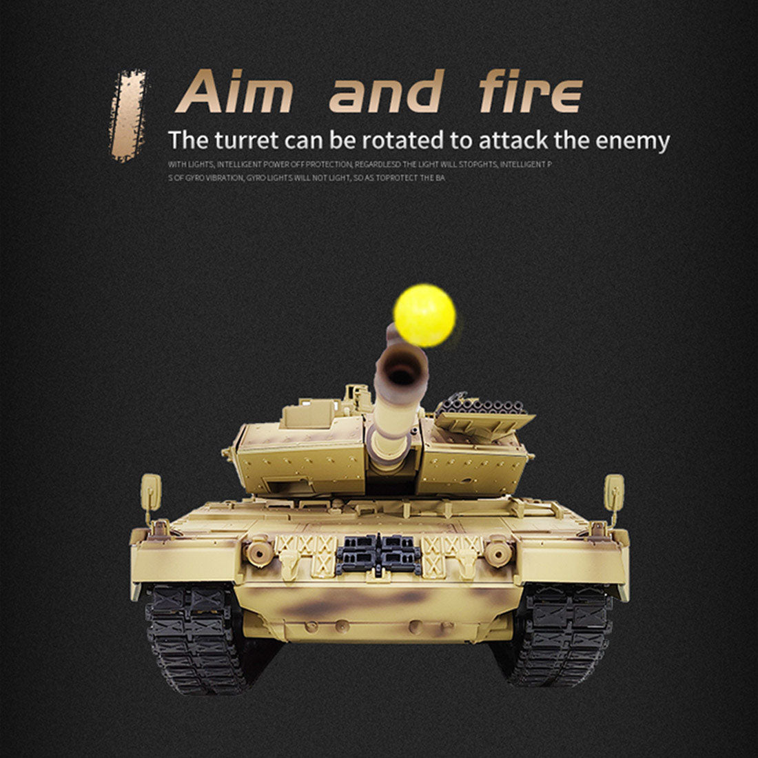 1/16 2.4G ドイツレオパルト2A7主力戦車 ライト&サウンド付き ベーシックバージョン スモーキング機能 BB弾発射