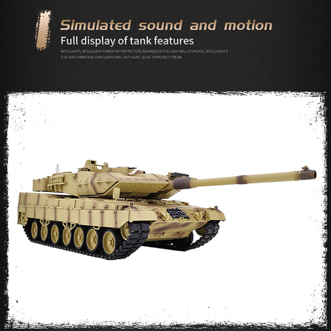 1/16 2.4G ドイツレオパルト2A7主力戦車 ライト&サウンド付き ベーシックバージョン スモーキング機能 BB弾発射