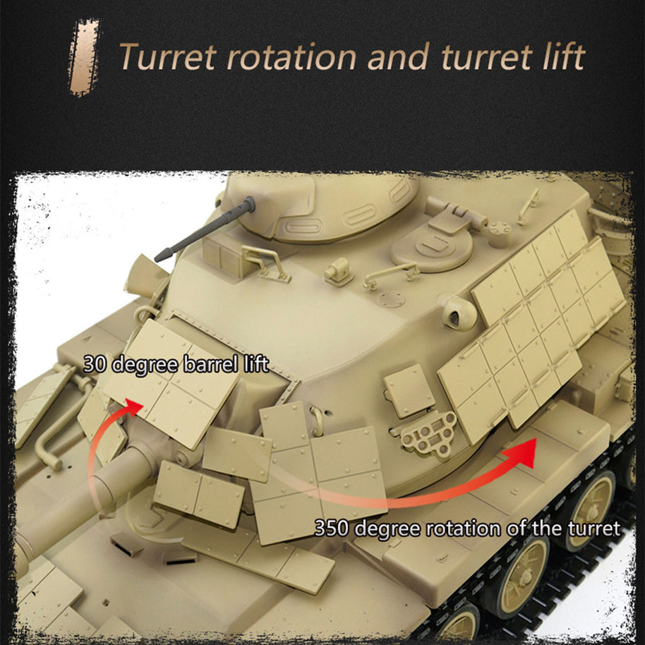 1/16 2.4G RCアメリカンM60A1主力戦車 ライト&サウンド付き ベーシックバージョン 赤外線 スモーキング機能