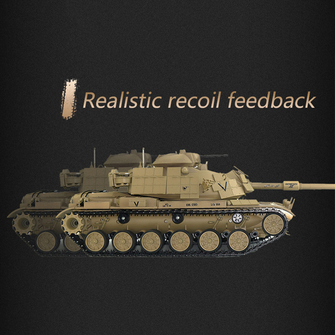 1/16 2.4G RCアメリカンM60A1主力戦車 ライト&サウンド付き ベーシックバージョン 赤外線 スモーキング機能