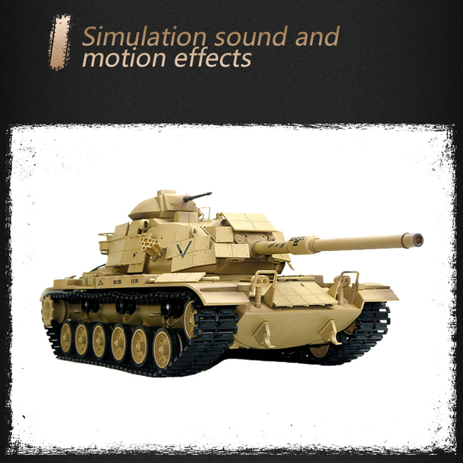 1/16 2.4G RCアメリカンM60A1主力戦車 ライト&サウンド付き ベーシックバージョン 赤外線 スモーキング機能