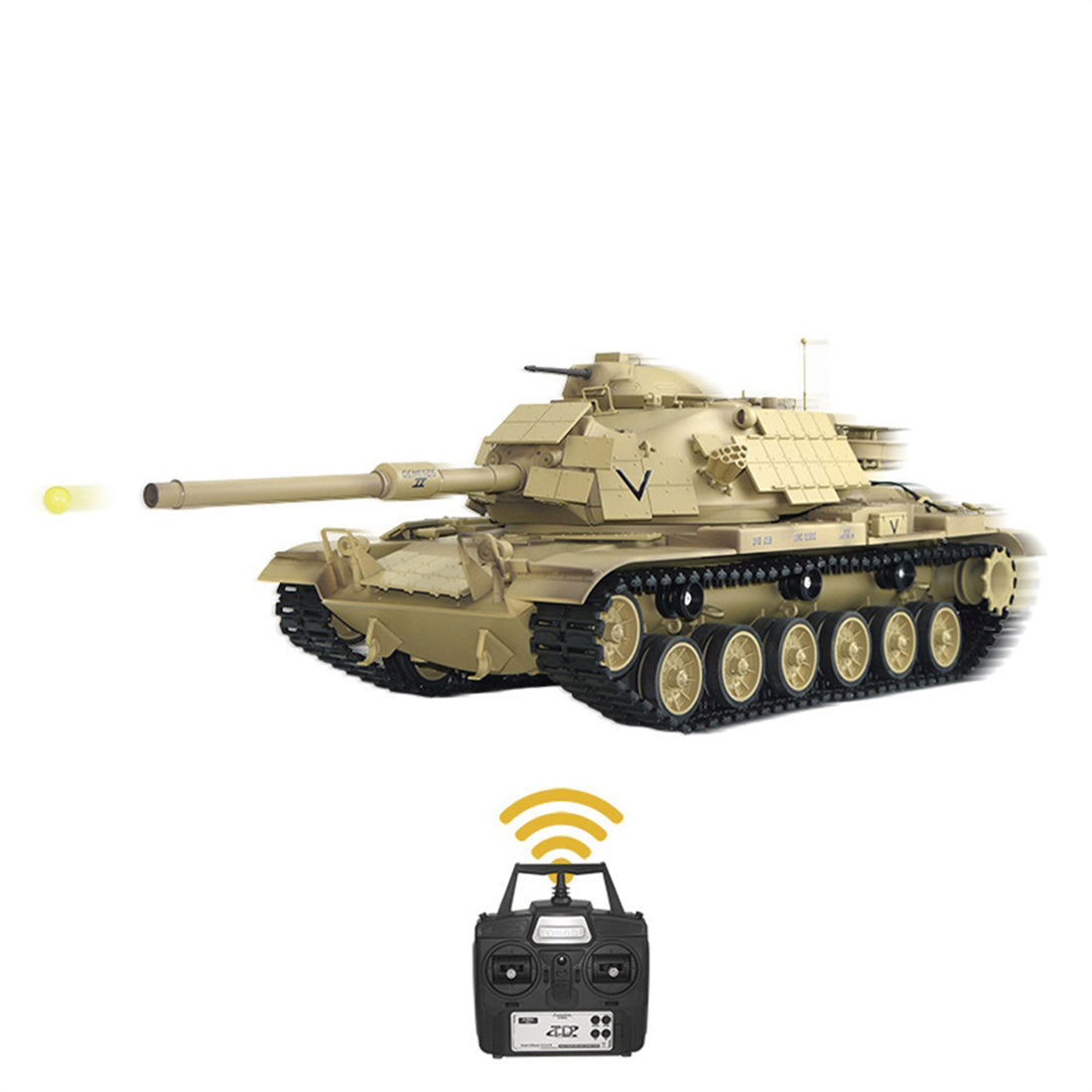 1/16 2.4G RCアメリカンM60A1主力戦車 ライト&サウンド付き ベーシックバージョン 赤外線 スモーキング機能
