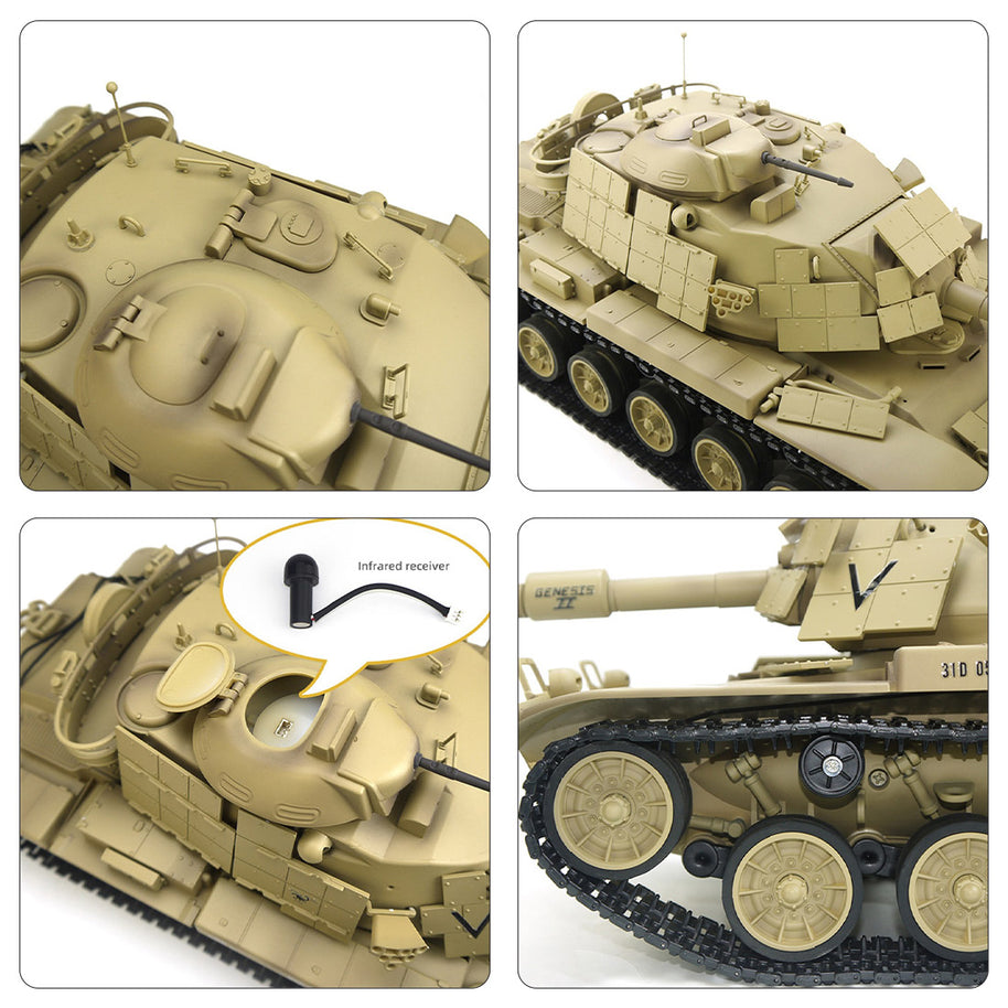 1/16 2.4G RCアメリカンM60A1主力戦車 ライト&サウンド付き ベーシックバージョン 赤外線 スモーキング機能