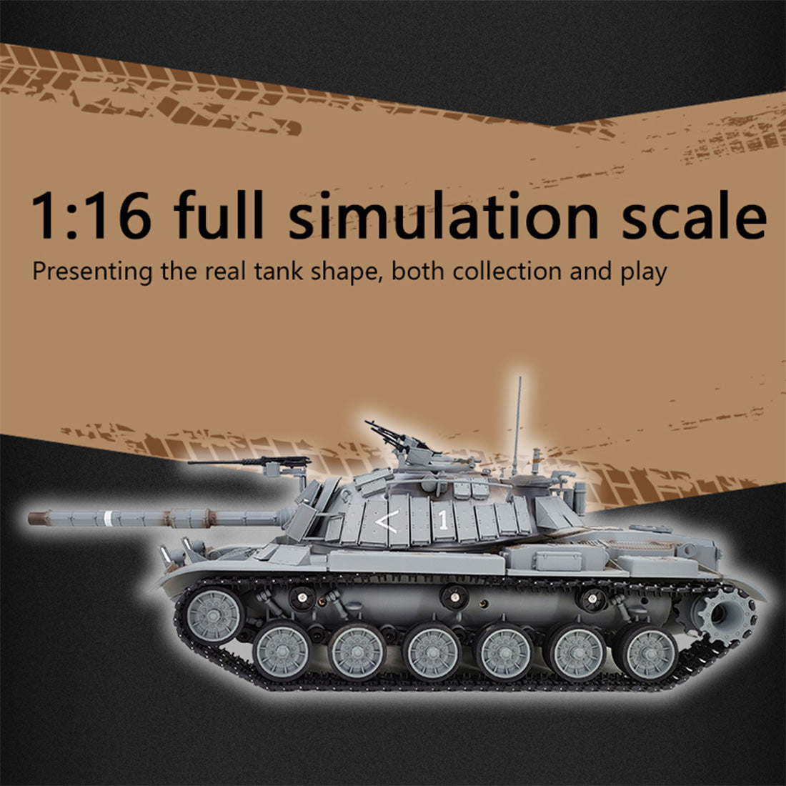 1/16 2.4G シミュレーション イスラエル M60W ERA マガッハ3戦車 軍用RCトイ