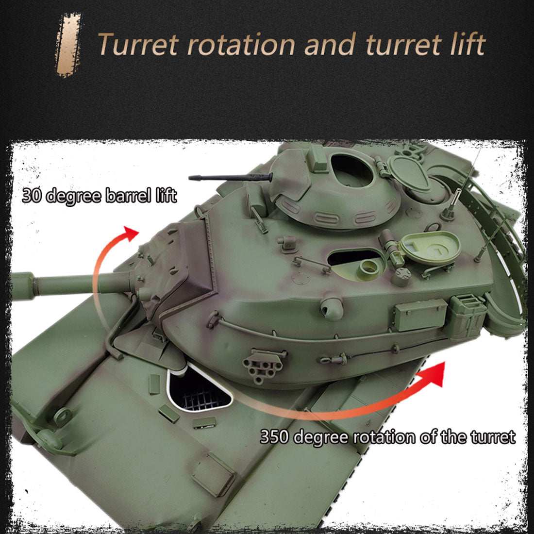 1/16 米軍M60A3 RC戦車 2.4G 基本版 軍緑 スモーク・音響・BB発射