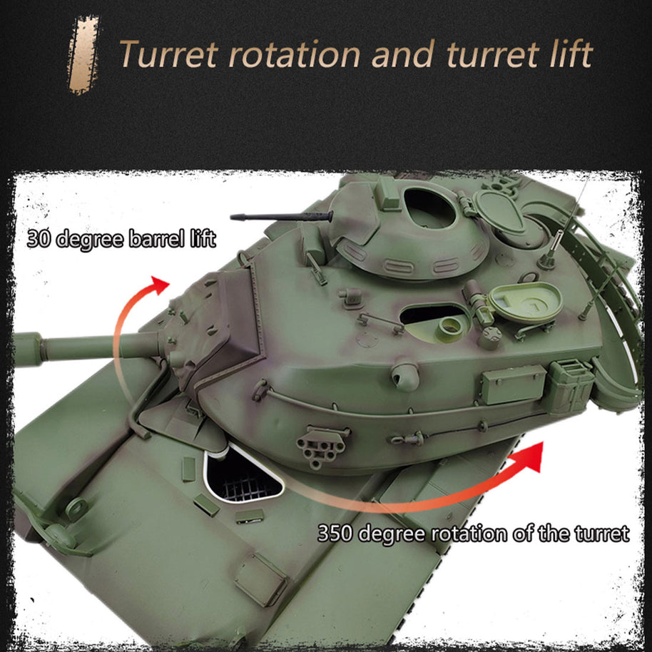 1/16 米軍M60A3 RC戦車 2.4G 基本版 軍緑 スモーク・音響・BB発射