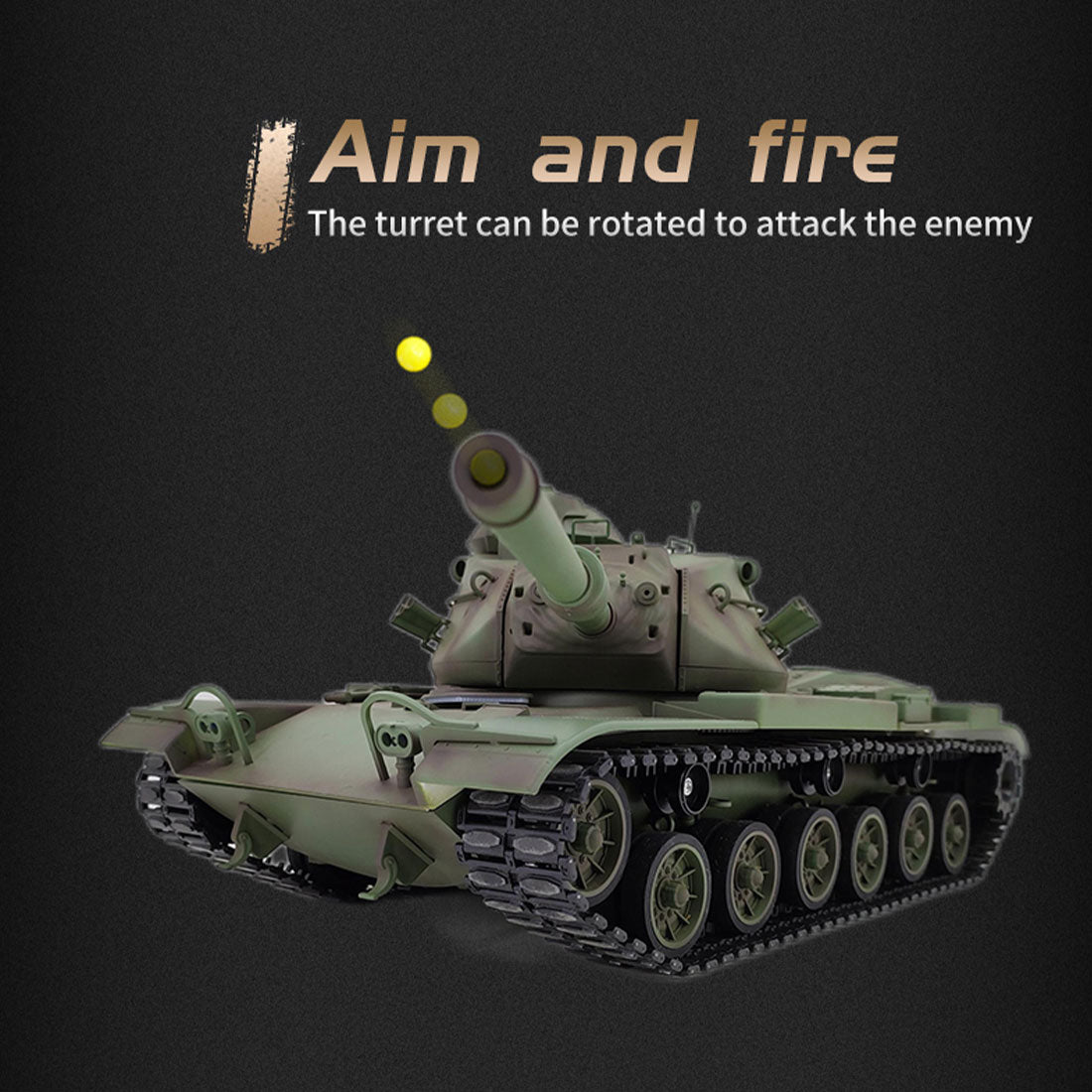 1/16 米軍M60A3 RC戦車 2.4G 基本版 軍緑 スモーク・音響・BB発射
