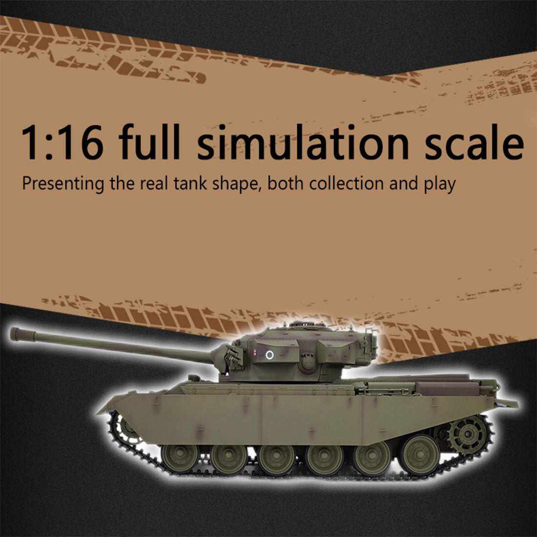 1/16 英国センチュリオンMK5 RC戦車 2.4G 基本版 軍緑 スモーク・音響・BB発射