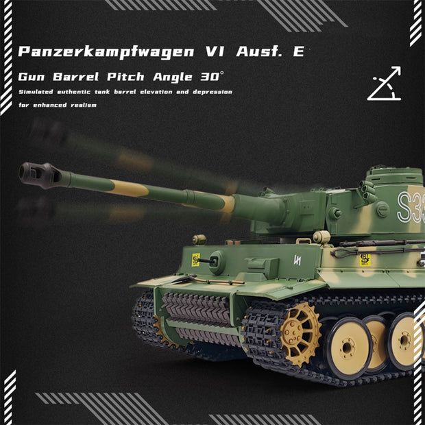 1/16ドイツタイガーL重戦車 RC 2.4G全プロポーショナル 7.0基板 スモーク・音響・発射機能 原地旋回 RTR