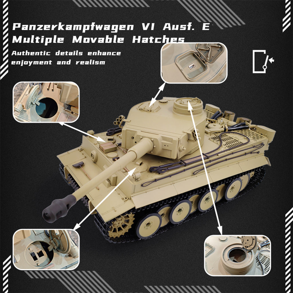 1/16ドイツタイガーL重戦車 RC 2.4G全プロポーショナル 7.0基板 スモーク・音響・発射機能 原地旋回 RTR