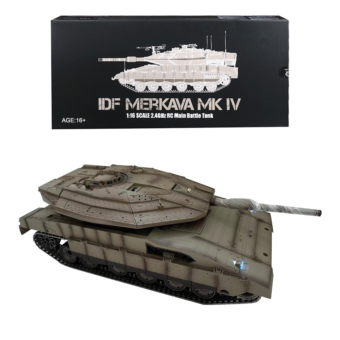 1/16 イスラエル メルカバIV RC戦車 2.4G 基本版 7.1システム 赤外線戦闘・BB発射