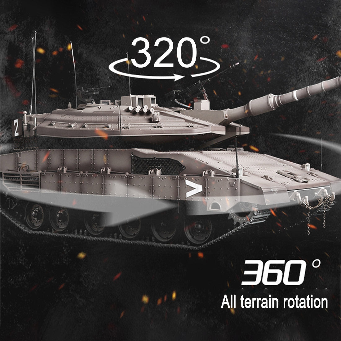 1/16 イスラエル メルカバIV RC戦車 2.4G 基本版 7.1システム 赤外線戦闘・BB発射