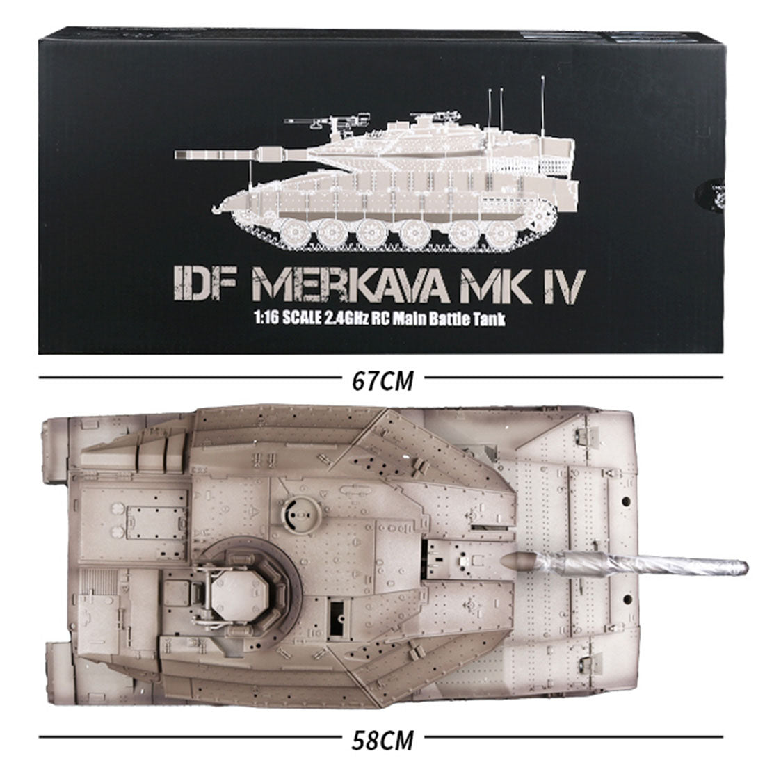1/16 イスラエル メルカバIV RC戦車 2.4G 7.1最新システム 赤外線戦闘 BB発射 スモーク効果
