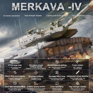 1/16 イスラエル メルカバIV RC戦車 2.4G 7.1最新システム 赤外線戦闘 BB発射 スモーク効果