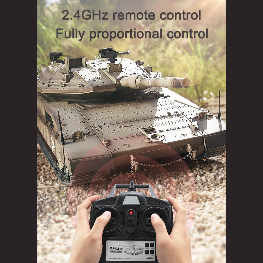 1/16 イスラエル メルカバIV RC戦車 2.4G 7.1最新システム 赤外線戦闘 BB発射 スモーク効果