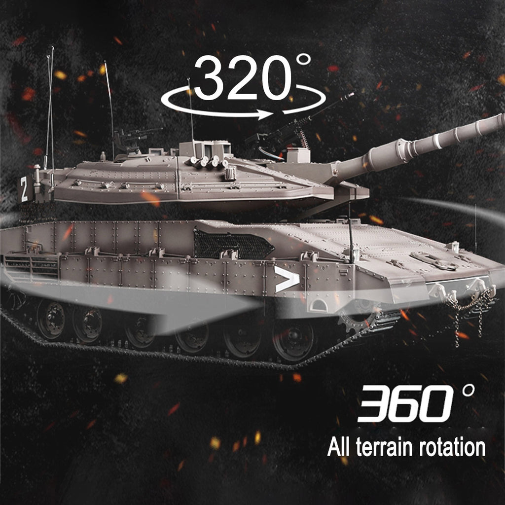 1/16 イスラエル メルカバIV RC戦車 2.4G 7.1最新システム 赤外線戦闘 BB発射 スモーク効果
