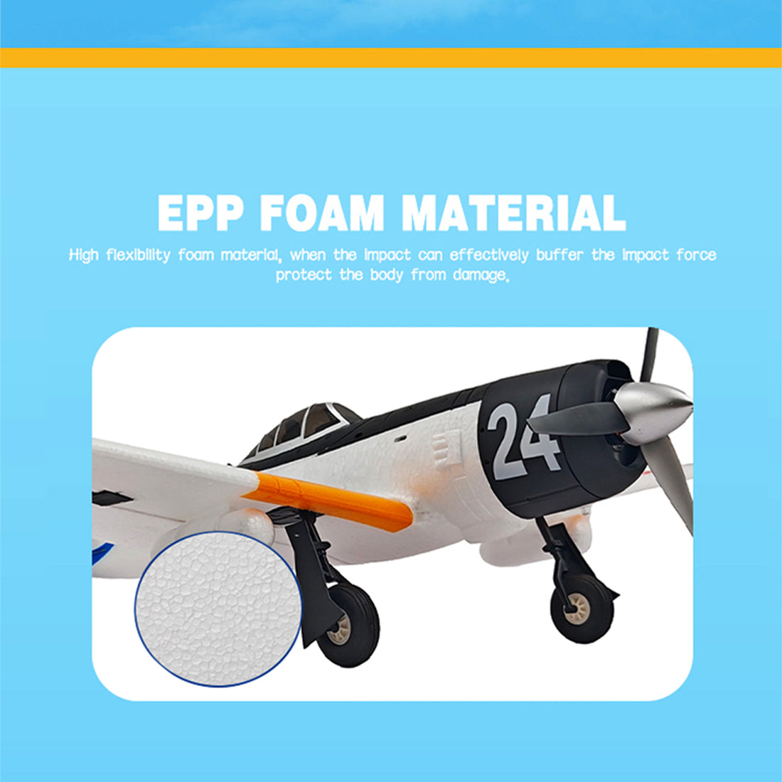 1/16 スケール 2.4G 4CH EPP 固定翼 リアルスケール RC 飛行機（RTF 仕様 / ホワイト）