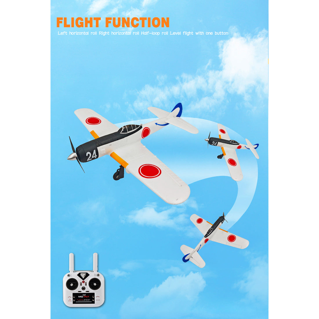 1/16 スケール 2.4G 4CH EPP 固定翼 リアルスケール RC 飛行機（RTF 仕様 / ホワイト）