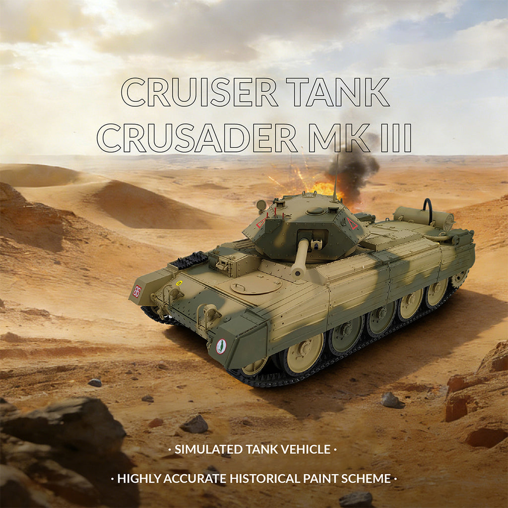 1/16スケール2.4G英国クルセイダーRC戦車 全プロポーショナル 2段階速度 反動シミュレーション
