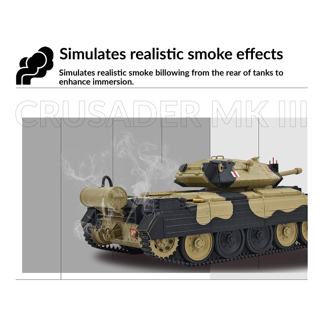 1/16スケール2.4G英国クルセイダーRC戦車 全プロポーショナル 2段階速度 反動シミュレーション