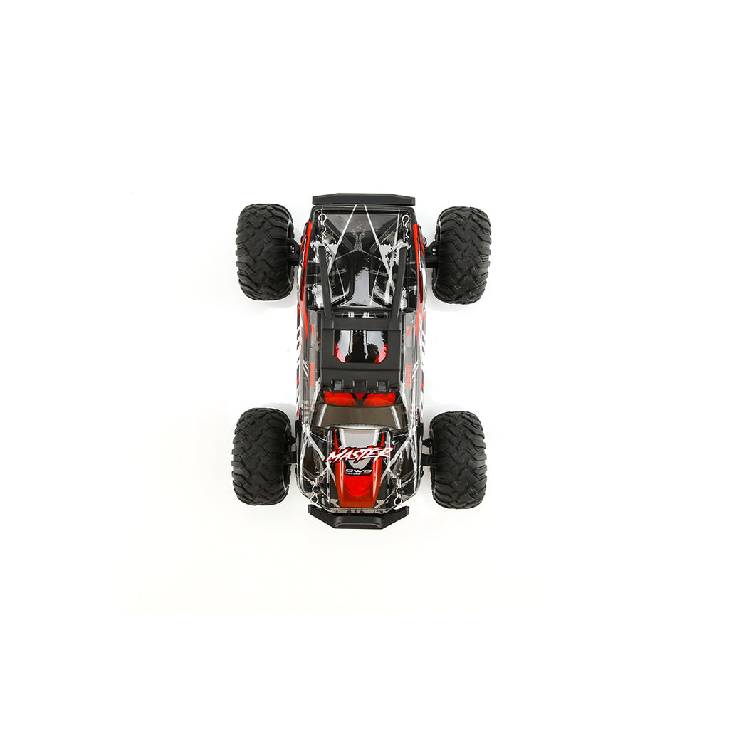 1/16スケール 4WD RC大型タイヤトラック 2.4GHzプロポーショナル制御 全地形防水 金属ダンパー RTRセット レッド