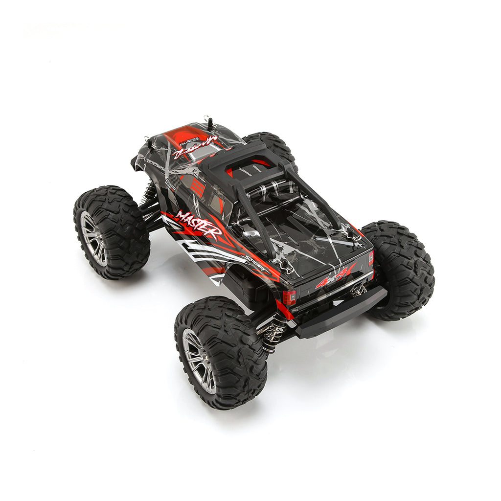 1/16スケール 4WD RC大型タイヤトラック 2.4GHzプロポーショナル制御 全地形防水 金属ダンパー RTRセット レッド