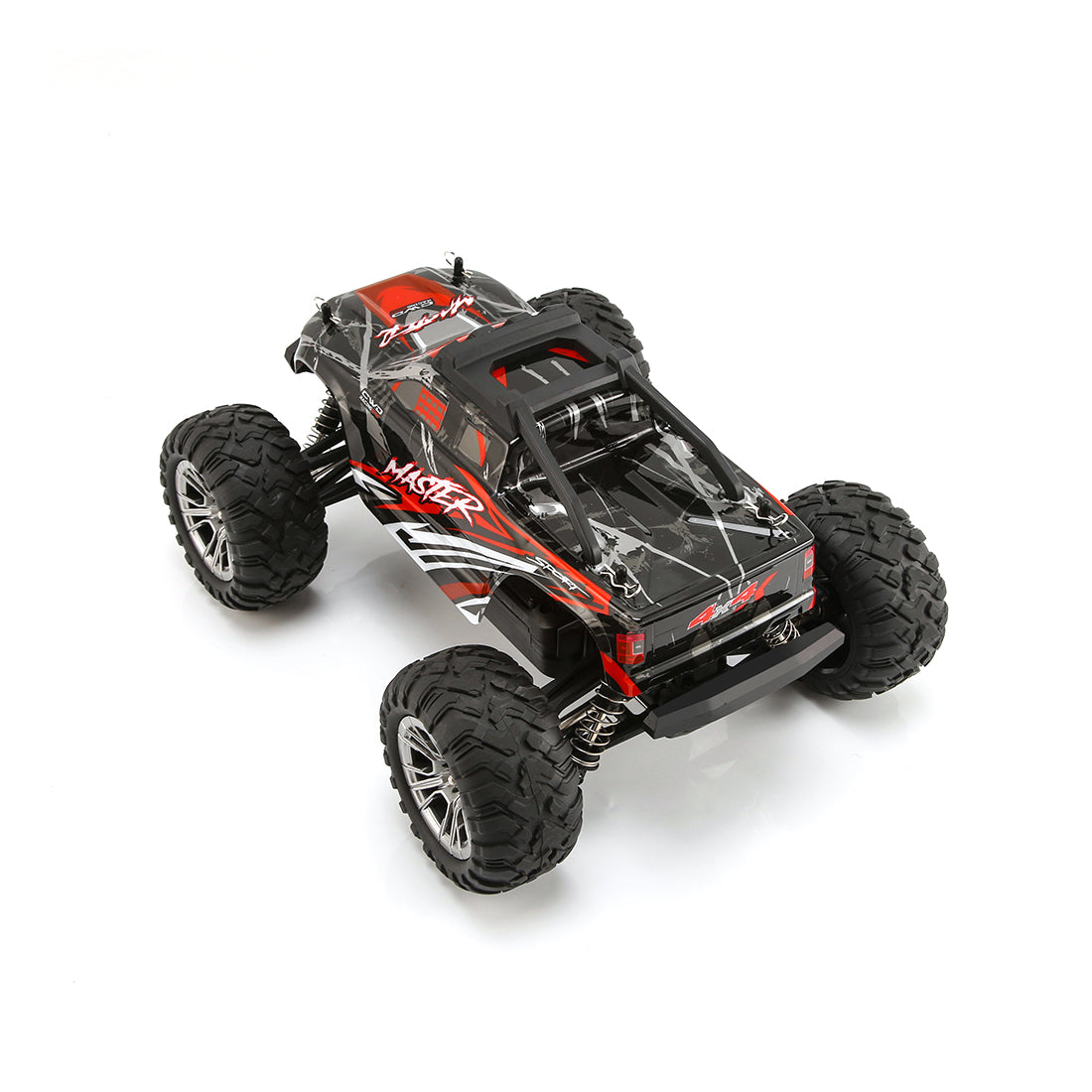 1/16スケール 4WD RC大型タイヤトラック 2.4GHzプロポーショナル制御 全地形防水 金属ダンパー RTRセット レッド