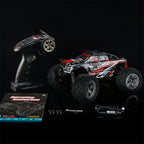 1/16スケール 4WD RC大型タイヤトラック 2.4GHzプロポーショナル制御 全地形防水 金属ダンパー RTRセット レッド｜技適シール
