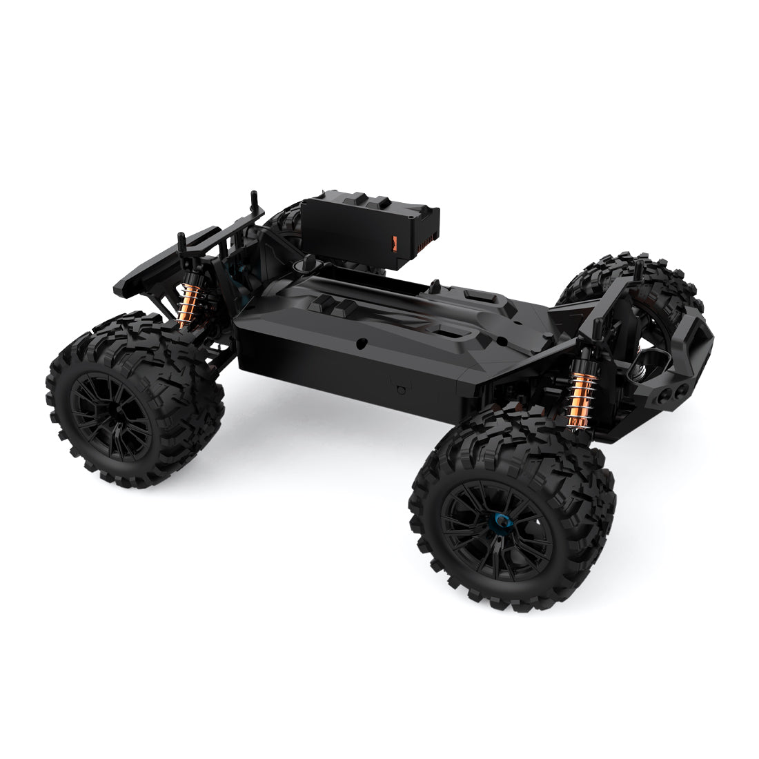 1/16スケール 4WD RC大型タイヤトラック 2.4GHzプロポーショナル制御 全地形防水 金属ダンパー RTRセット レッド