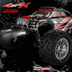 1/16スケール 4WD RC大型タイヤトラック 2.4GHzプロポーショナル制御 全地形防水 金属ダンパー RTRセット レッド｜技適シール