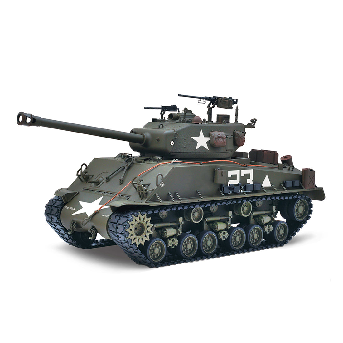 1/16スケールM4A3E8シャーマンRC戦車 金属強化版 360°回転タレット 赤外線バトル オリーブグリーン