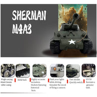 1/16スケールM4A3E8シャーマンRC戦車 金属強化版 360°回転タレット 赤外線バトル オリーブグリーン