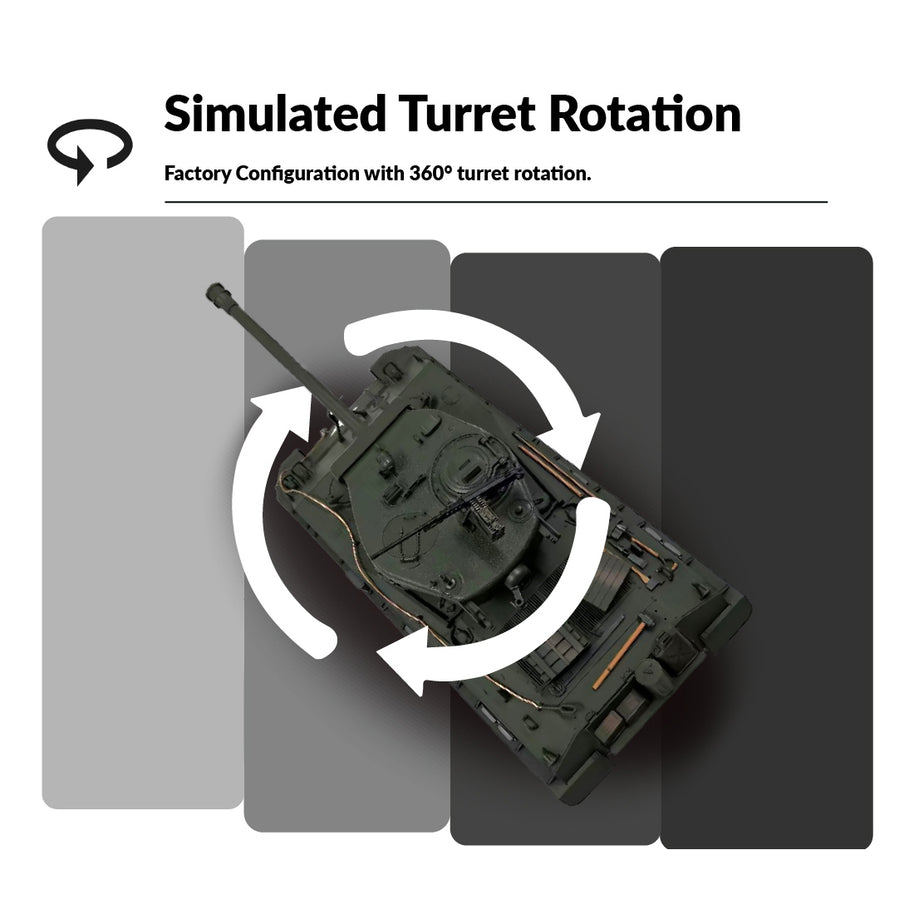 1/16スケールM4A3E8シャーマンRC戦車 金属強化版 360°回転タレット 赤外線バトル オリーブグリーン